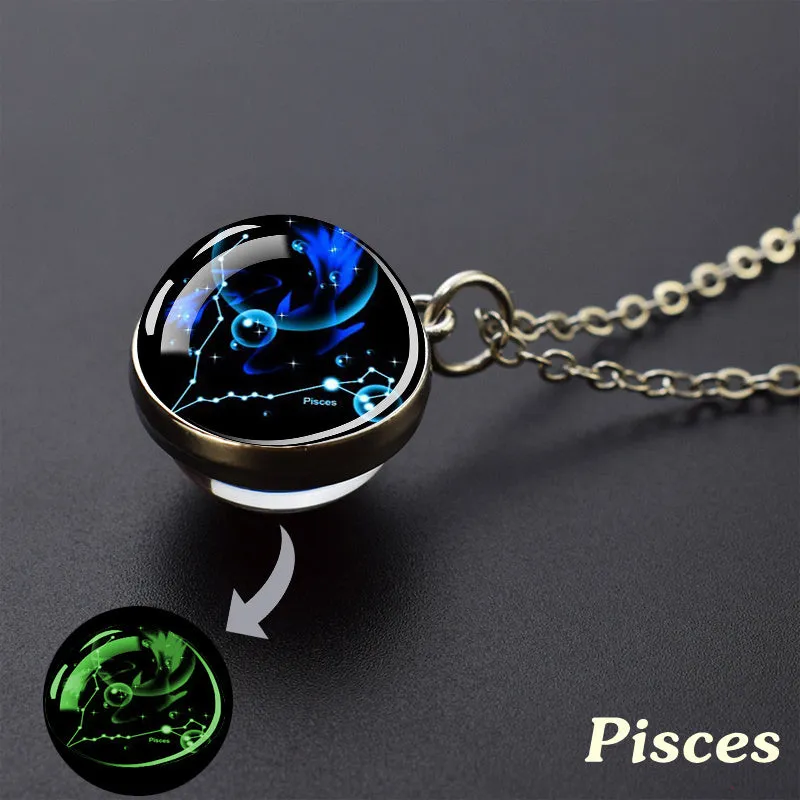 1pc Exquisite Boho Glass Mosaic Constellation Pendant Necklace - Luminous Starry Sky Effect, No Plating, Unisex Design for Men and Women - Perfect for Everyday Wear