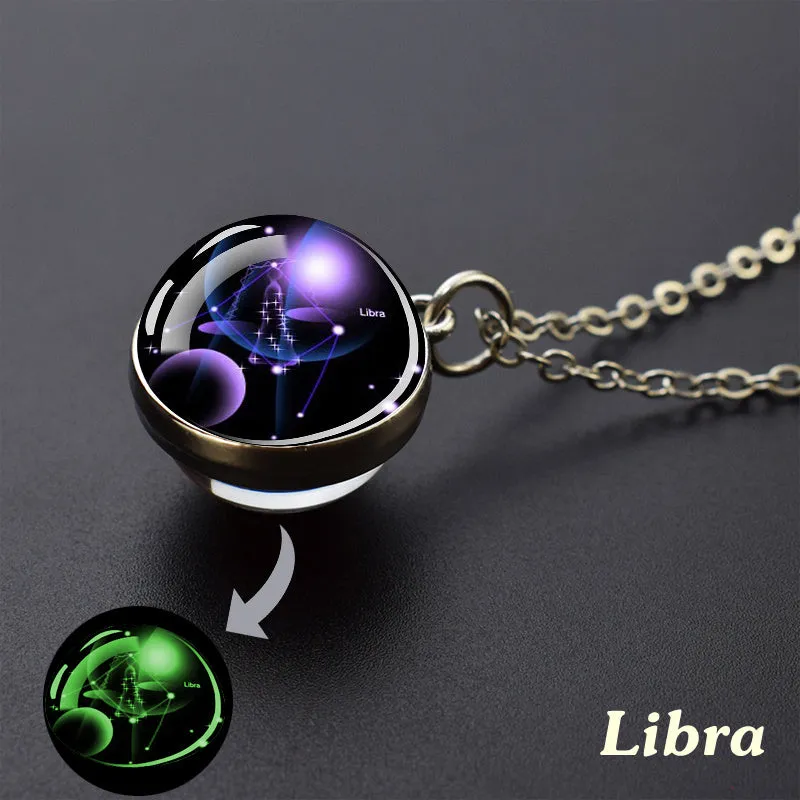 1pc Exquisite Boho Glass Mosaic Constellation Pendant Necklace - Luminous Starry Sky Effect, No Plating, Unisex Design for Men and Women - Perfect for Everyday Wear