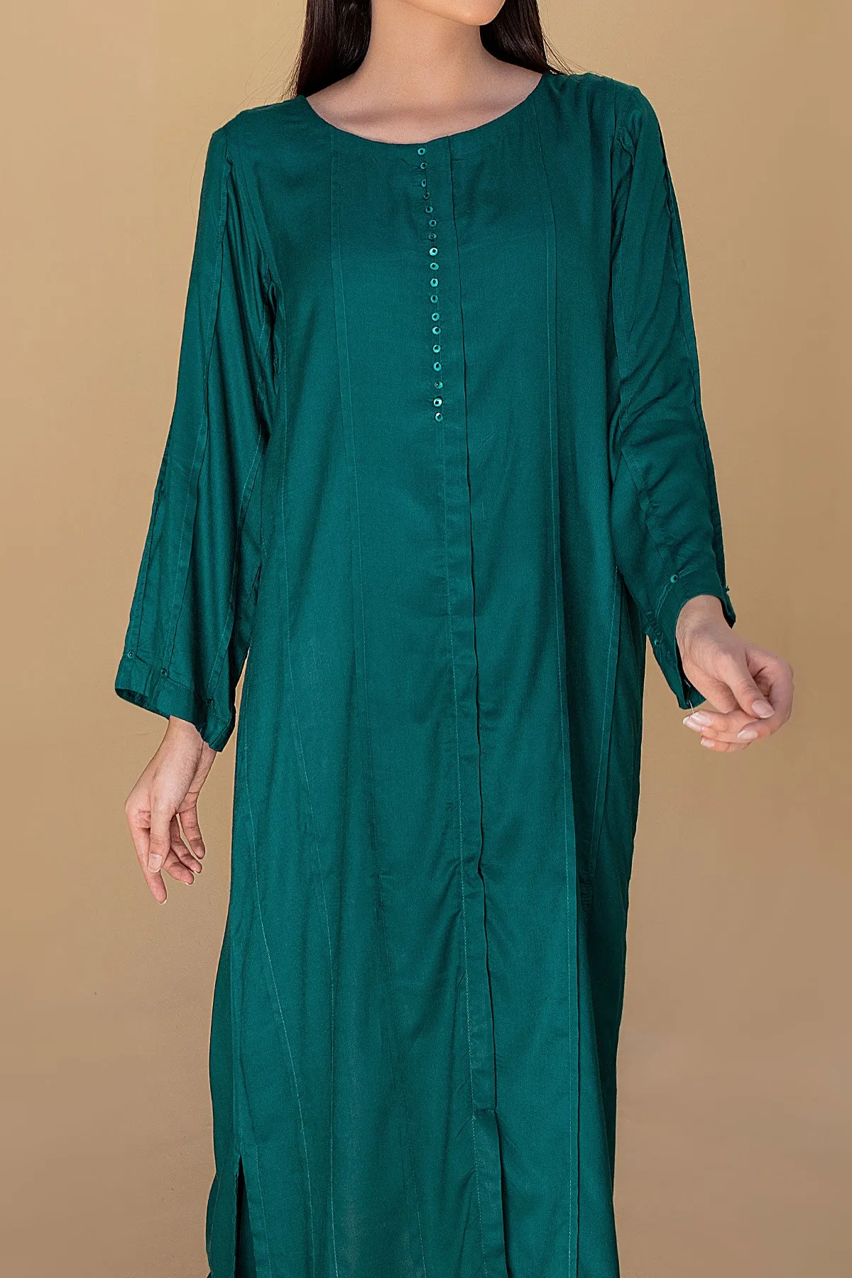 2 PIECE PLAIN LINEN| LEL-75 Dark Green