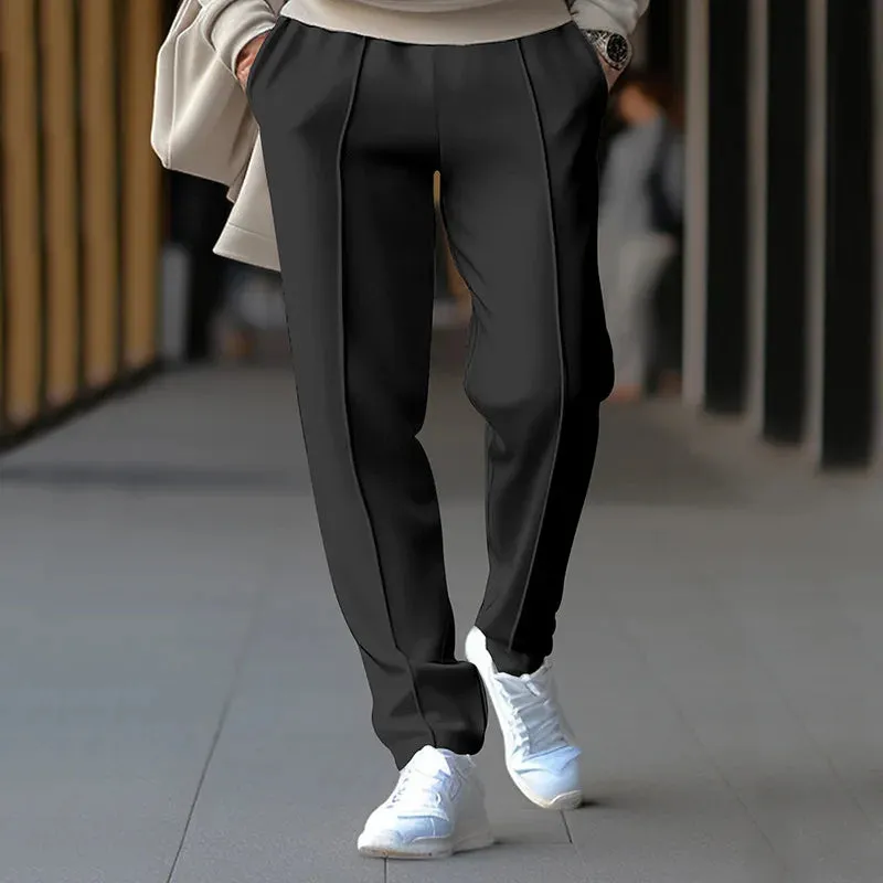 2024Spring American Casual Three-Dimensional Single Pleated Drape Men's Suit Pants Loose Drawstring Track Sweatpants