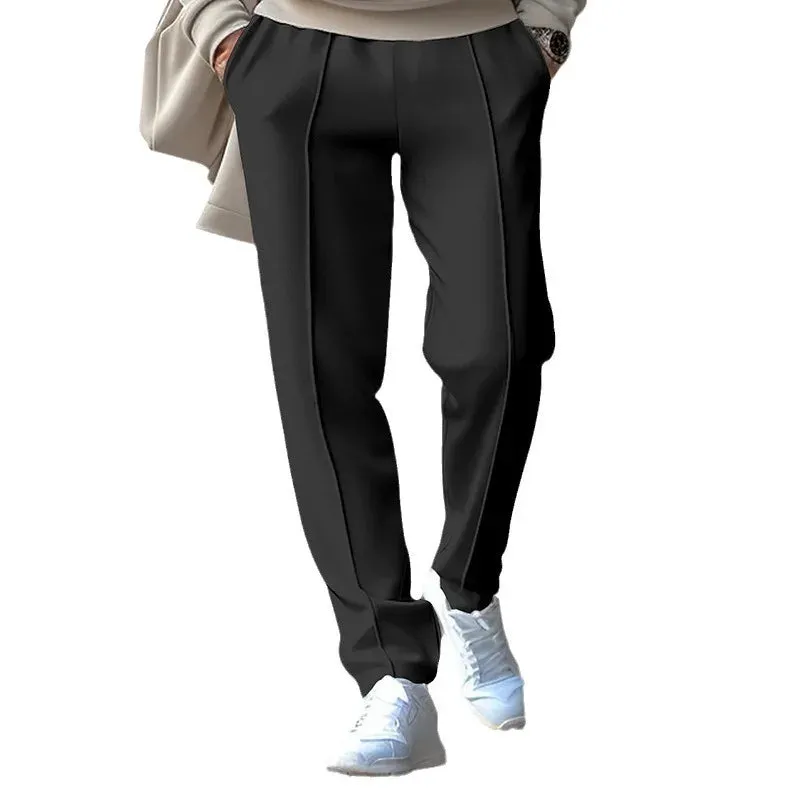 2024Spring American Casual Three-Dimensional Single Pleated Drape Men's Suit Pants Loose Drawstring Track Sweatpants