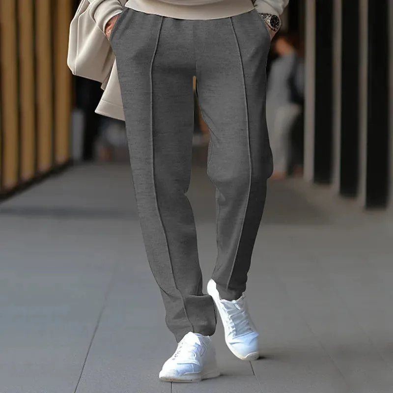 2024Spring American Casual Three-Dimensional Single Pleated Drape Men's Suit Pants Loose Drawstring Track Sweatpants