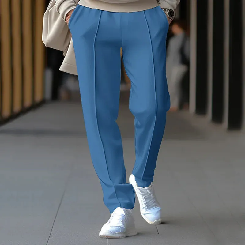 2024Spring American Casual Three-Dimensional Single Pleated Drape Men's Suit Pants Loose Drawstring Track Sweatpants