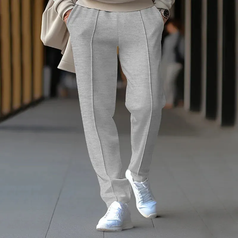 2024Spring American Casual Three-Dimensional Single Pleated Drape Men's Suit Pants Loose Drawstring Track Sweatpants