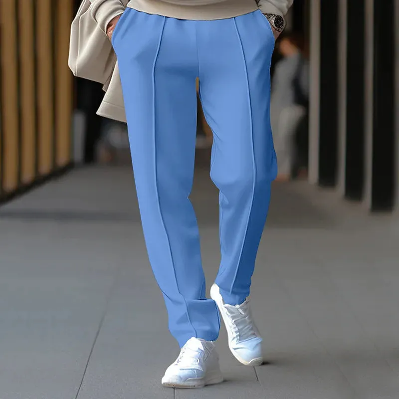 2024Spring American Casual Three-Dimensional Single Pleated Drape Men's Suit Pants Loose Drawstring Track Sweatpants