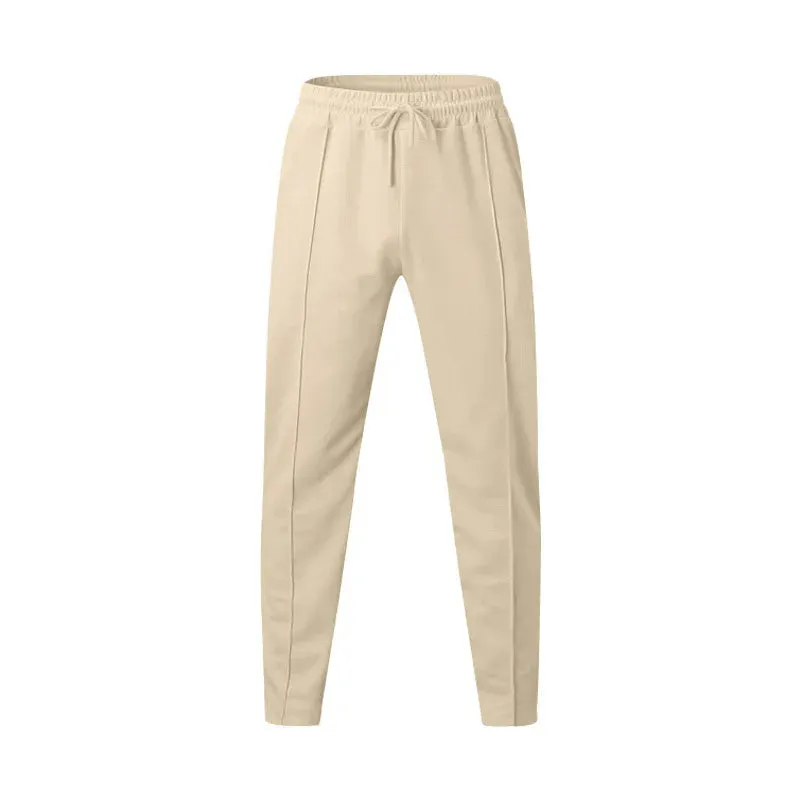 2024Spring American Casual Three-Dimensional Single Pleated Drape Men's Suit Pants Loose Drawstring Track Sweatpants