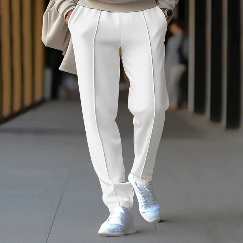 2024Spring American Casual Three-Dimensional Single Pleated Drape Men's Suit Pants Loose Drawstring Track Sweatpants