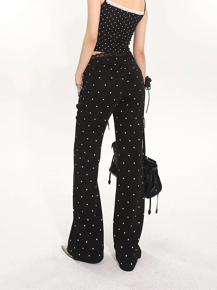 【24s May.】Sweetheart Polka-dot Bootcut Sweatpants