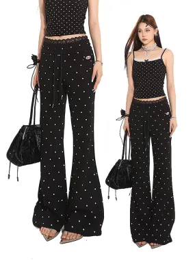 【24s May.】Sweetheart Polka-dot Bootcut Sweatpants