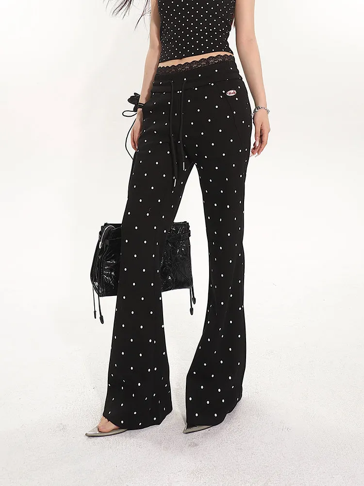 【24s May.】Sweetheart Polka-dot Bootcut Sweatpants