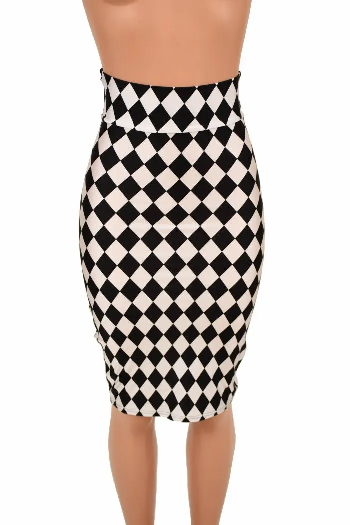 27" Diamond Print Pencil Skirt