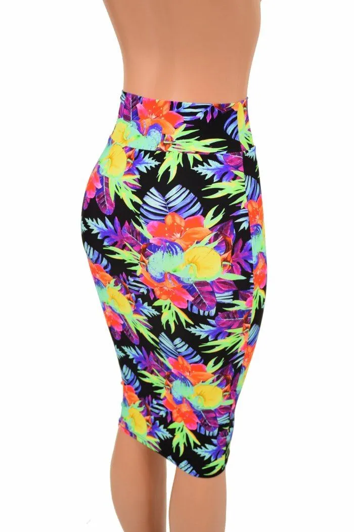 27" Sonic Bloom Pencil Skirt