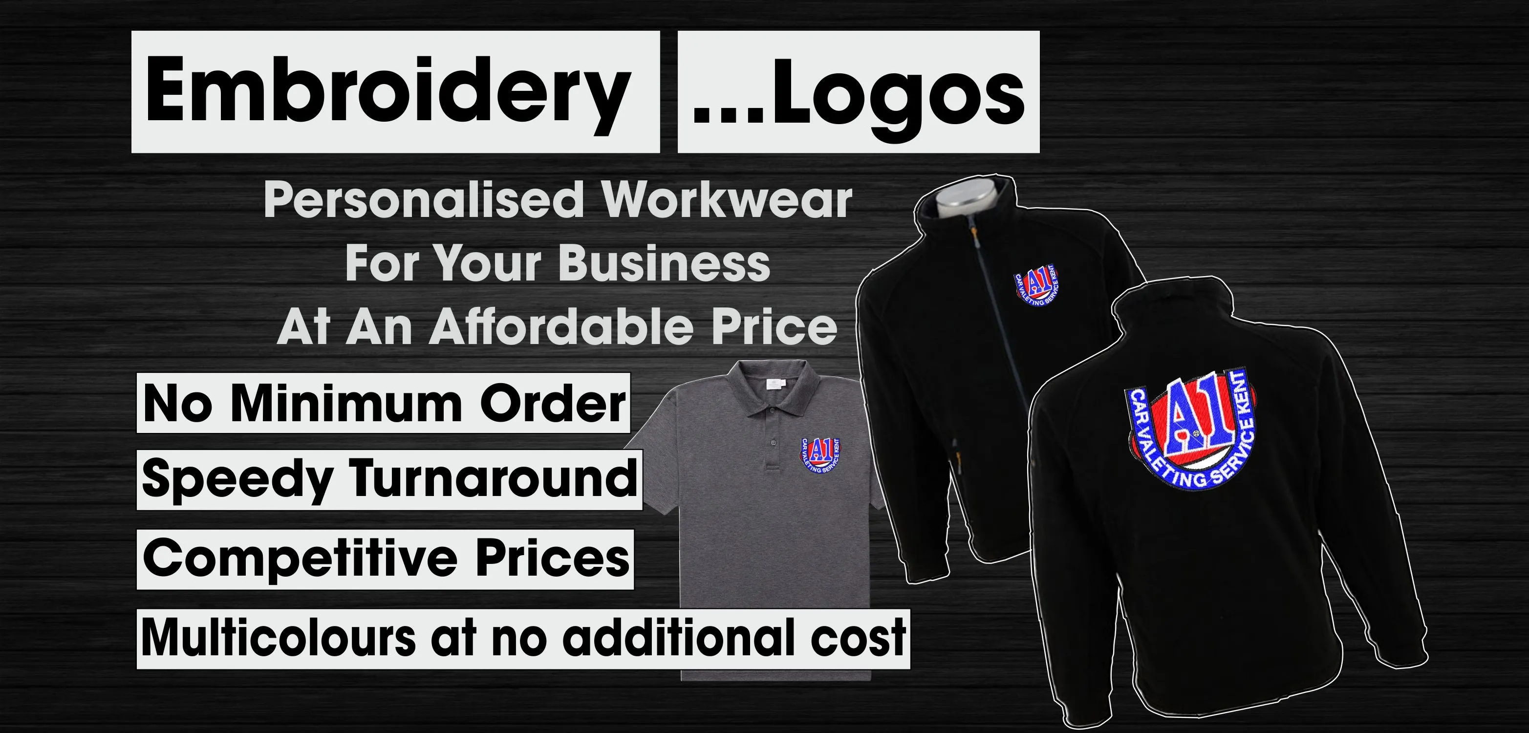 3 Polos & 1 Hoody with Embroidered LOGO (discount applied at checkout)