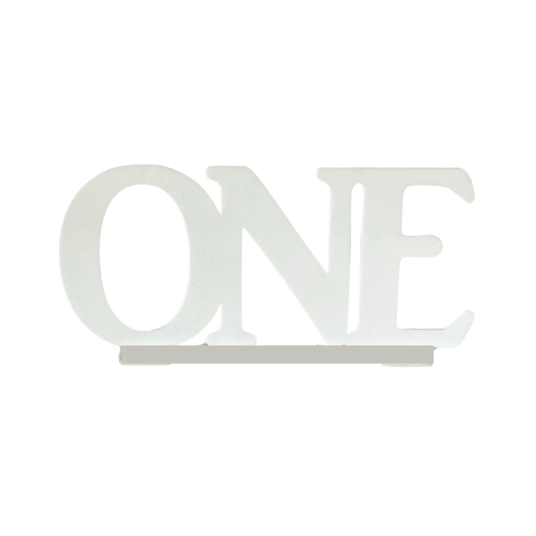 Acrylic 'ONE' Sign with Clear Base