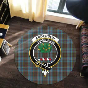 Anderson Tartan Round Rug with Family Crest