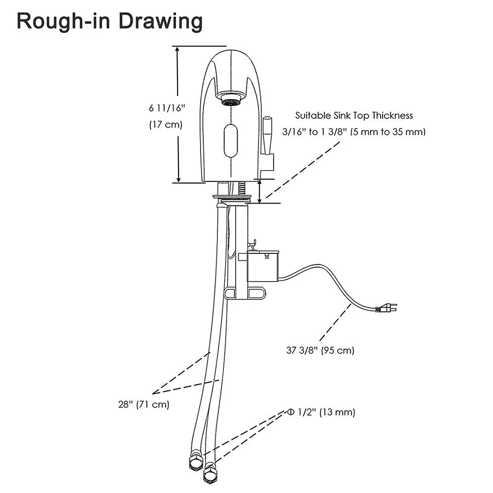 Aquaterior Motion Sensor Touchless Faucet Hot & Cold 7"