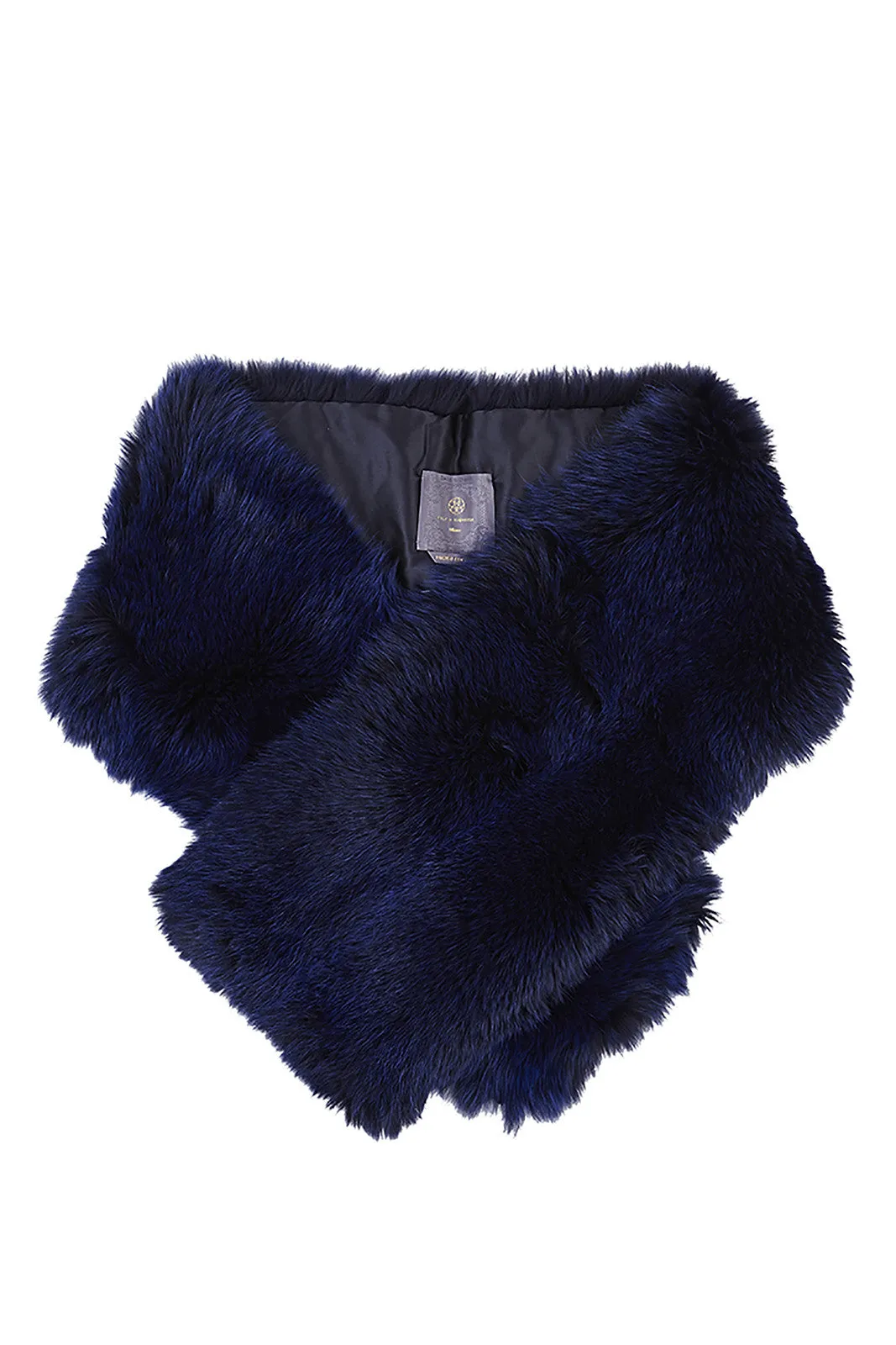 Arabella Blue Fox Fur Scarf Blu