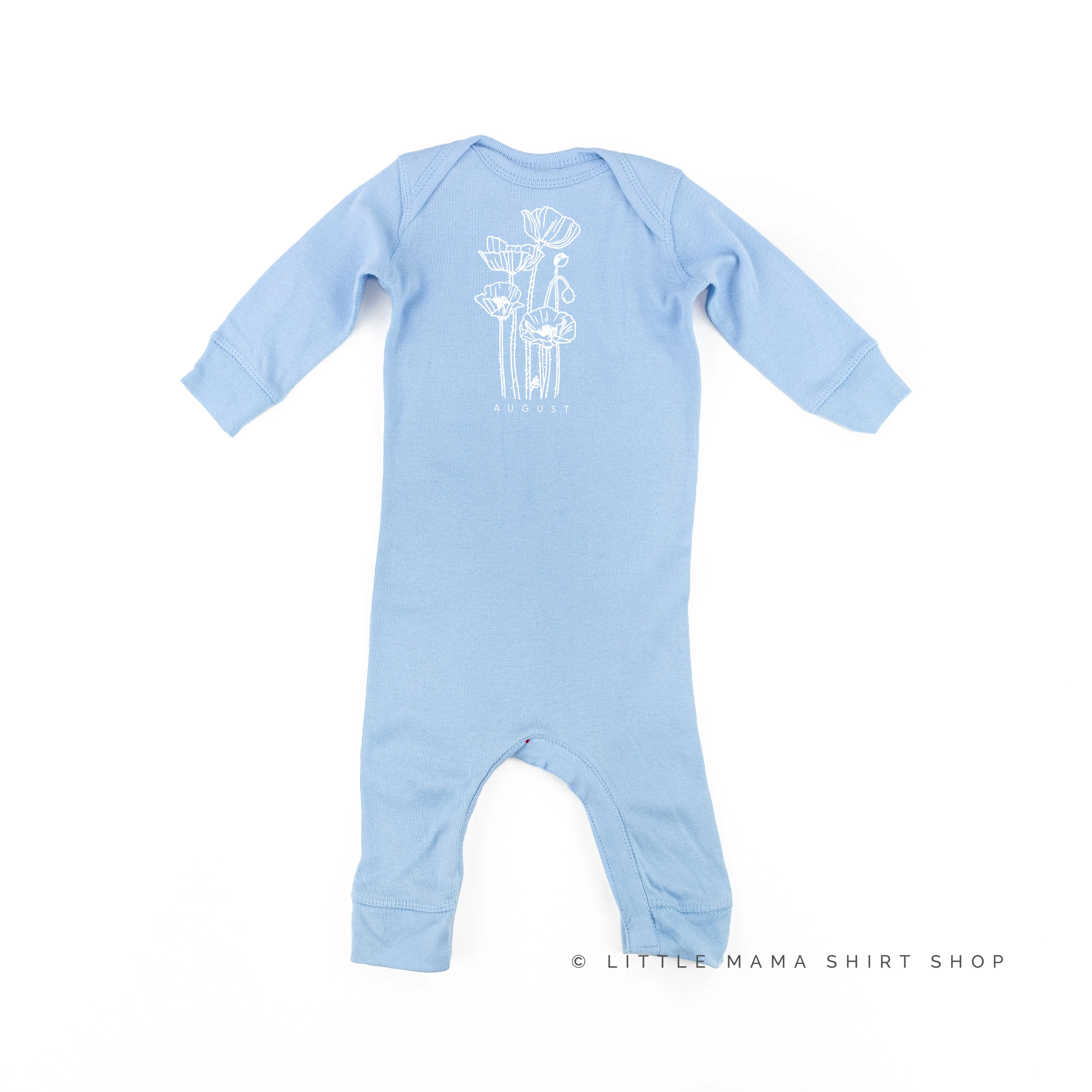 AUGUST BIRTH FLOWER - Poppy - One Piece Baby Sleeper