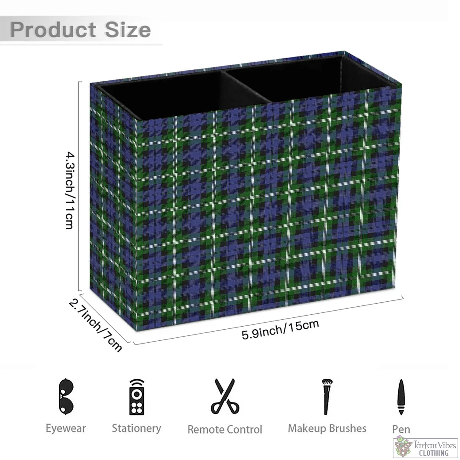 Baillie (Bailey) Tartan Pen Holder