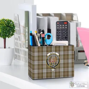 Baillie Dress Tartan Pen Holder with Family Crest