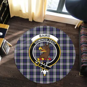 Baird Dress Tartan Round Rug with Family Crest