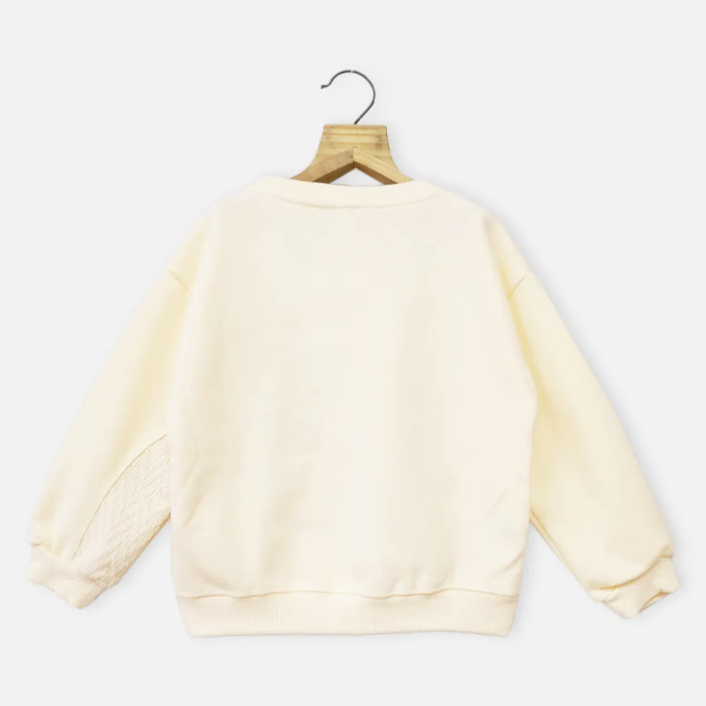 Beige Full Sleeves Sweatshirt