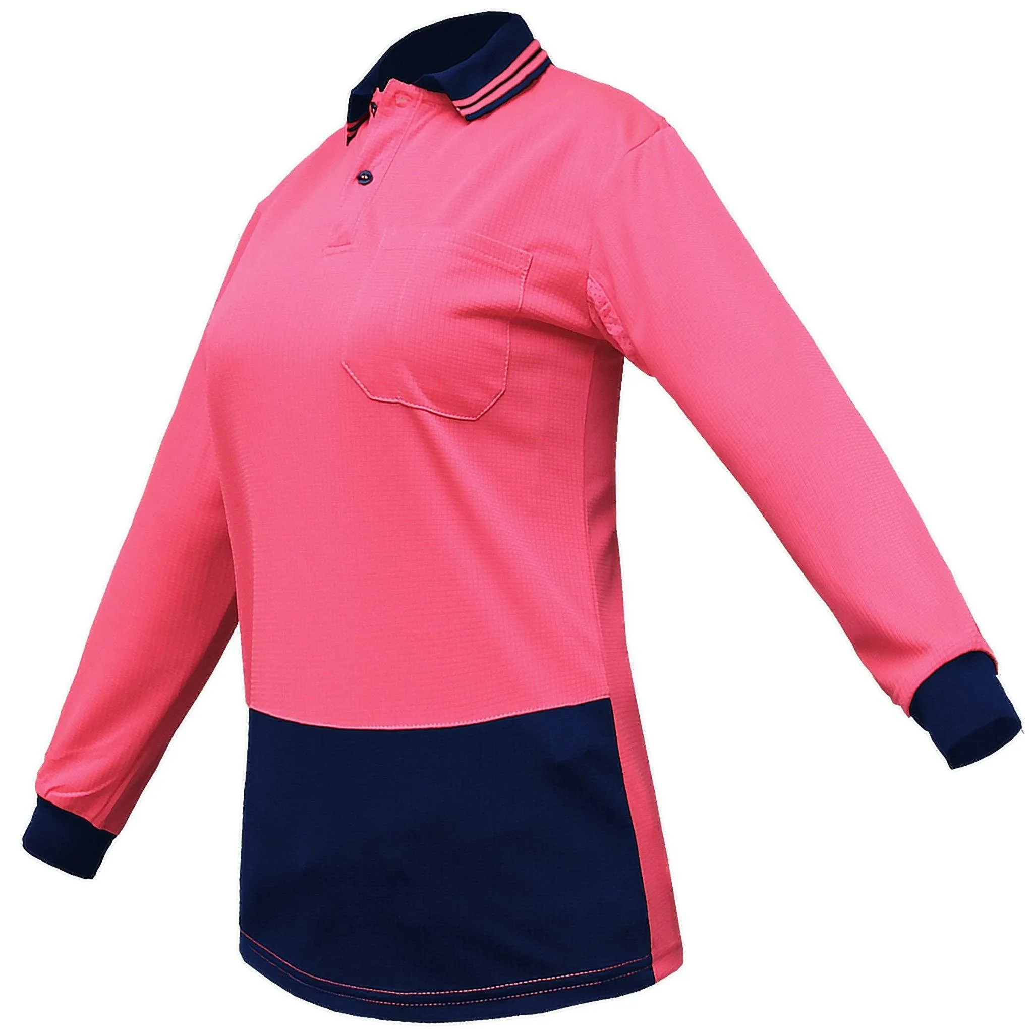 Big Bee Ladies Hi-Vis Polo Shirts, Long Sleeve