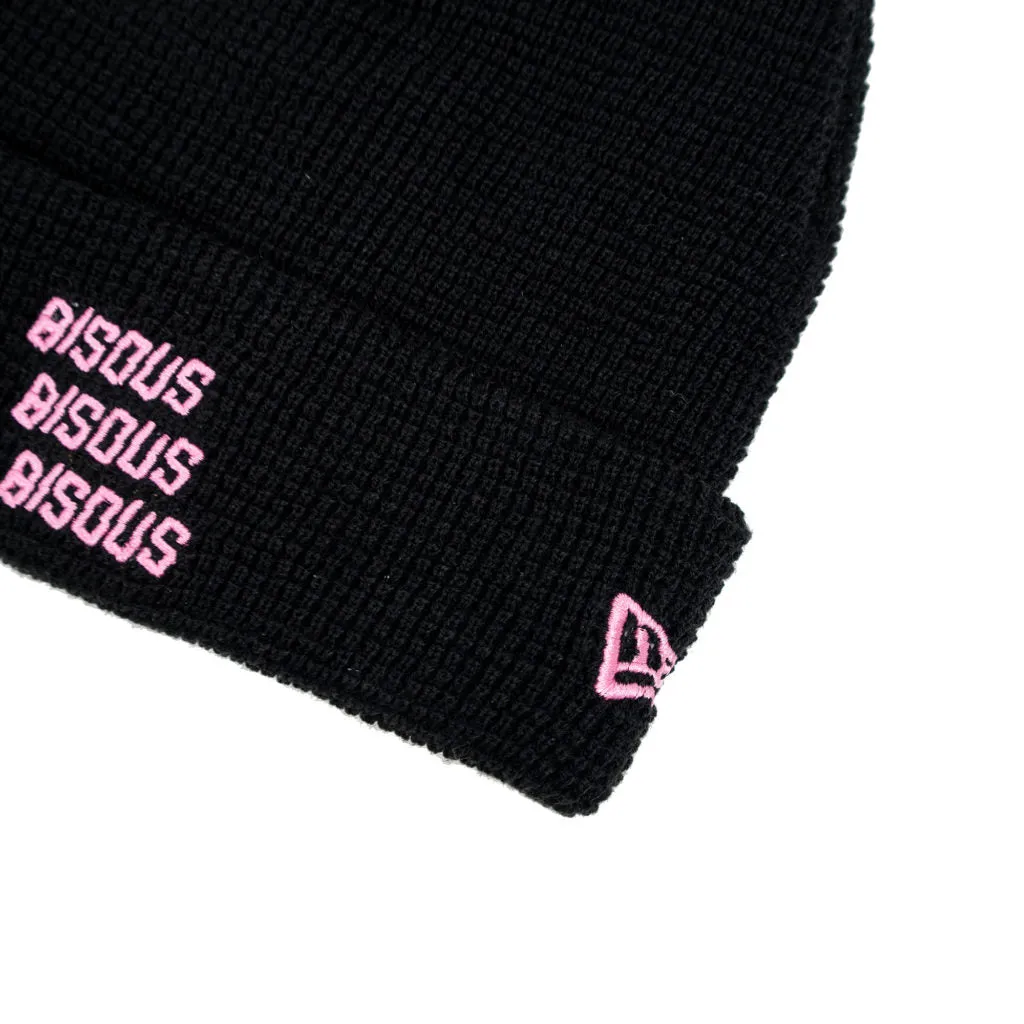 Bisous x New Era Waffle Beanie (Black)