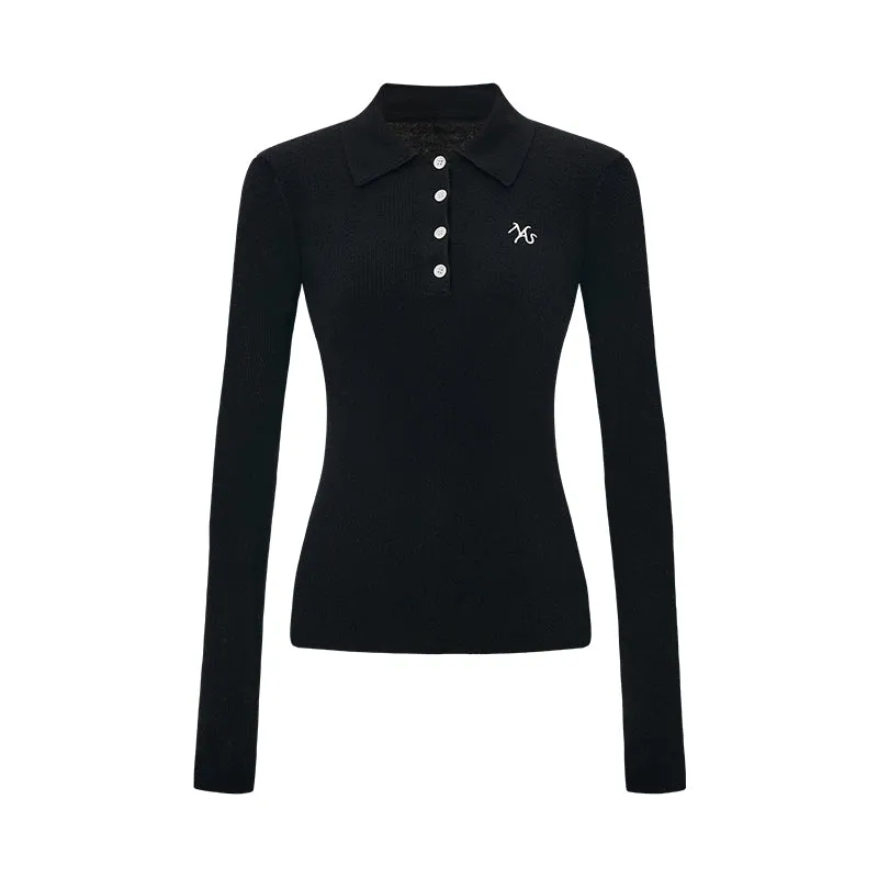 Black Polo Woolen Knitwear