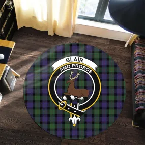 Blair Tartan Round Rug with Family Crest