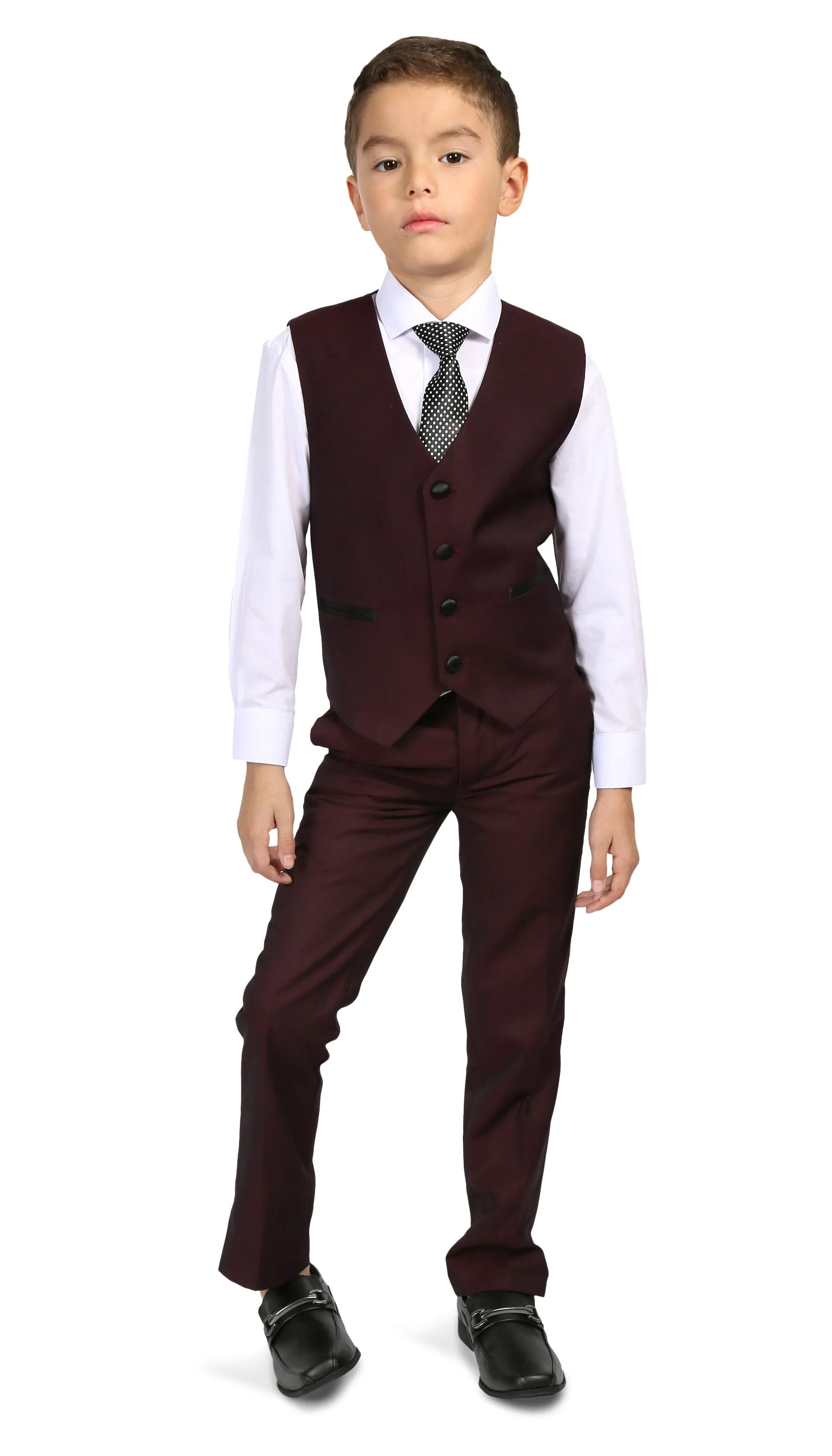 Boys Reno JR 5pc Burgundy Shawl Tuxedo Set