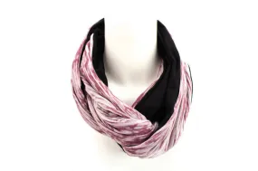 Brick Red and Black Burnout Knit Infinity Scarf