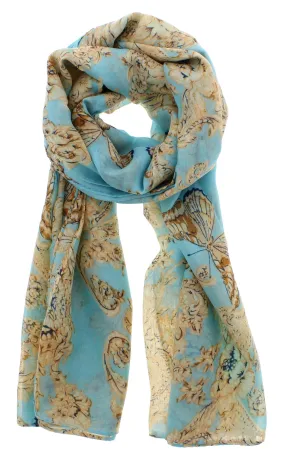 Butterflies Floral Print Scarf