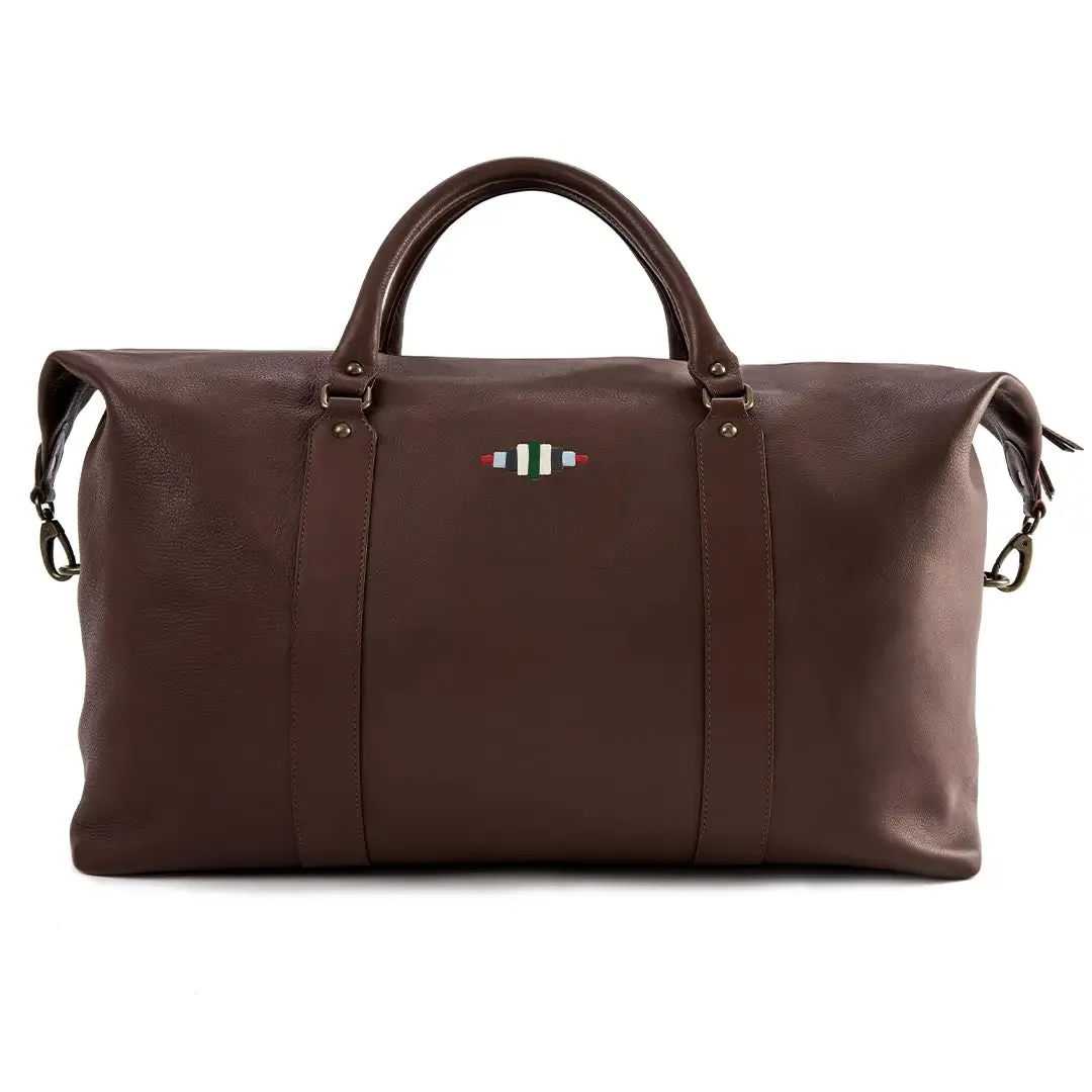 Caballero Large Travel Bag - Brown Leather w/ Multi Stitching by Pampeano