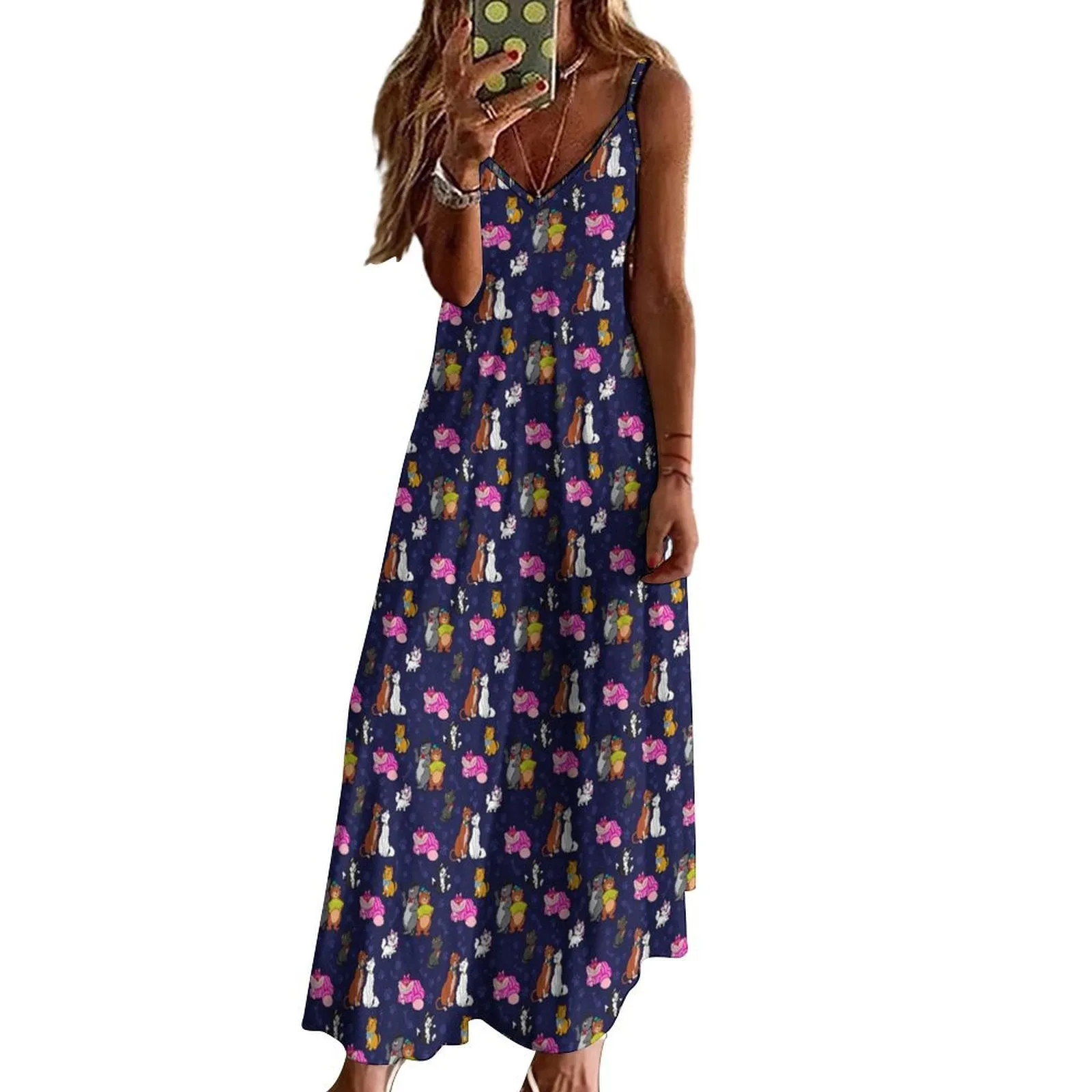 Cat Favoites Women's Summer Slip Long Dress