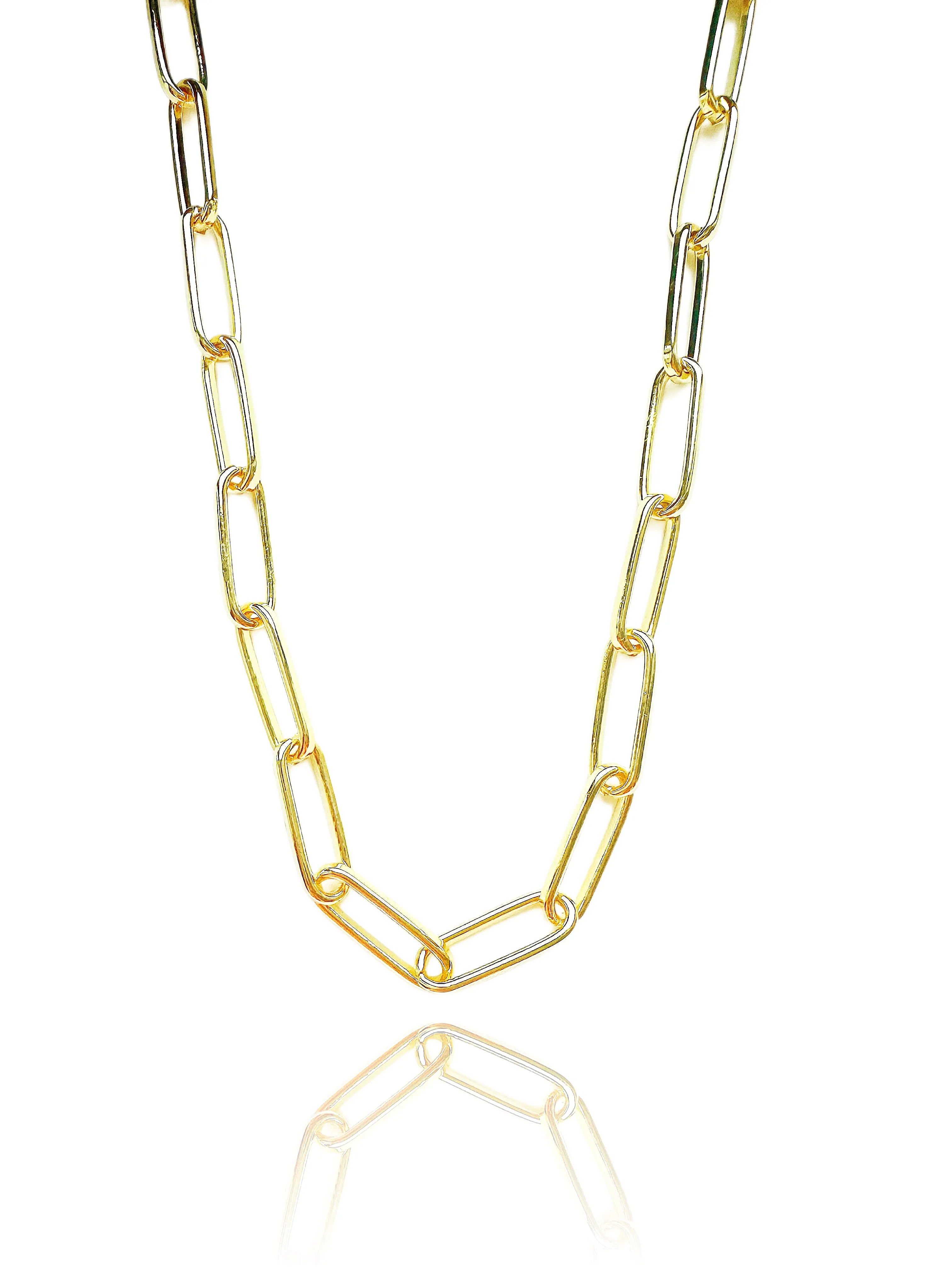 Chunky Gold-filled Paper Clip Base Necklace