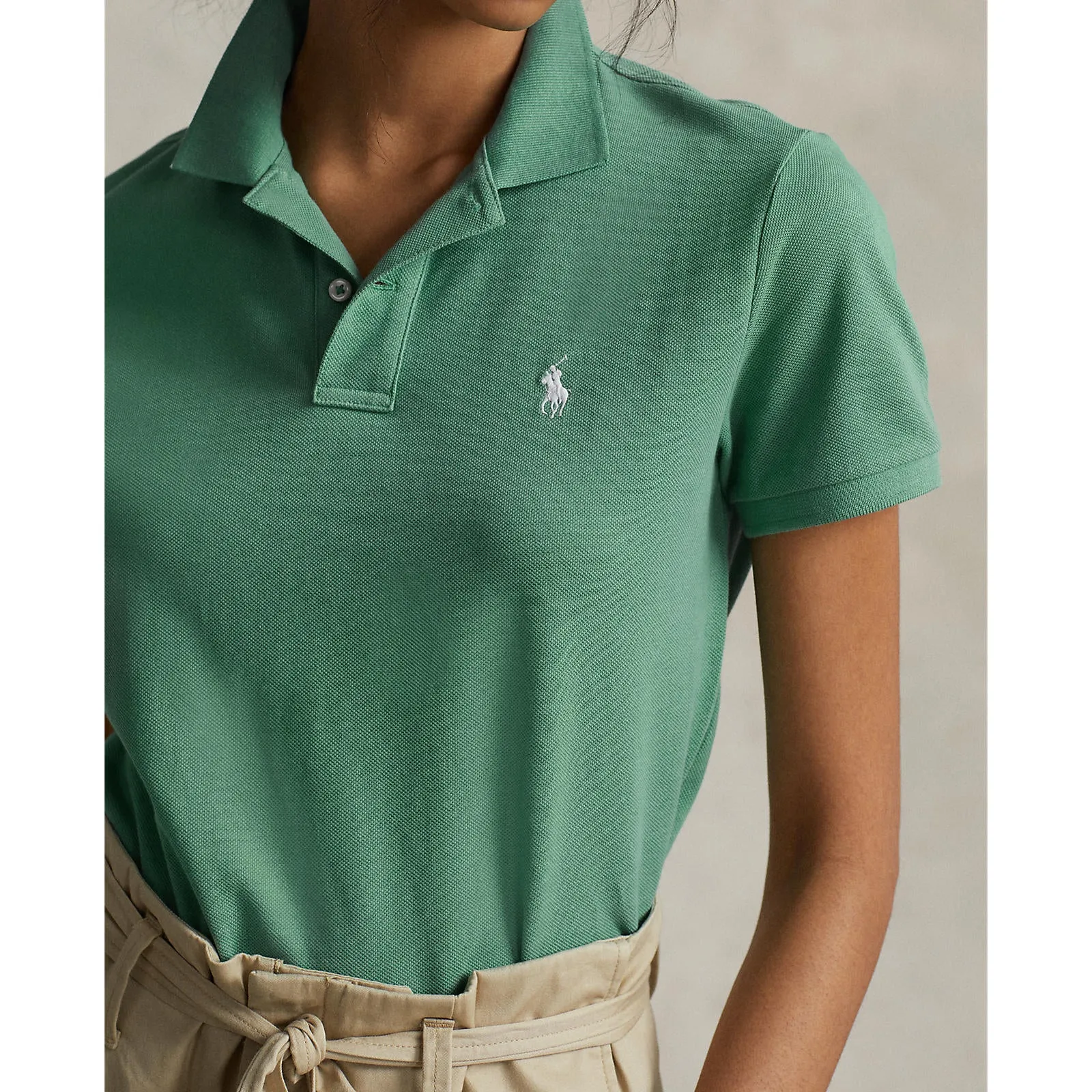 Classic Fit Mesh Polo - Haven Green