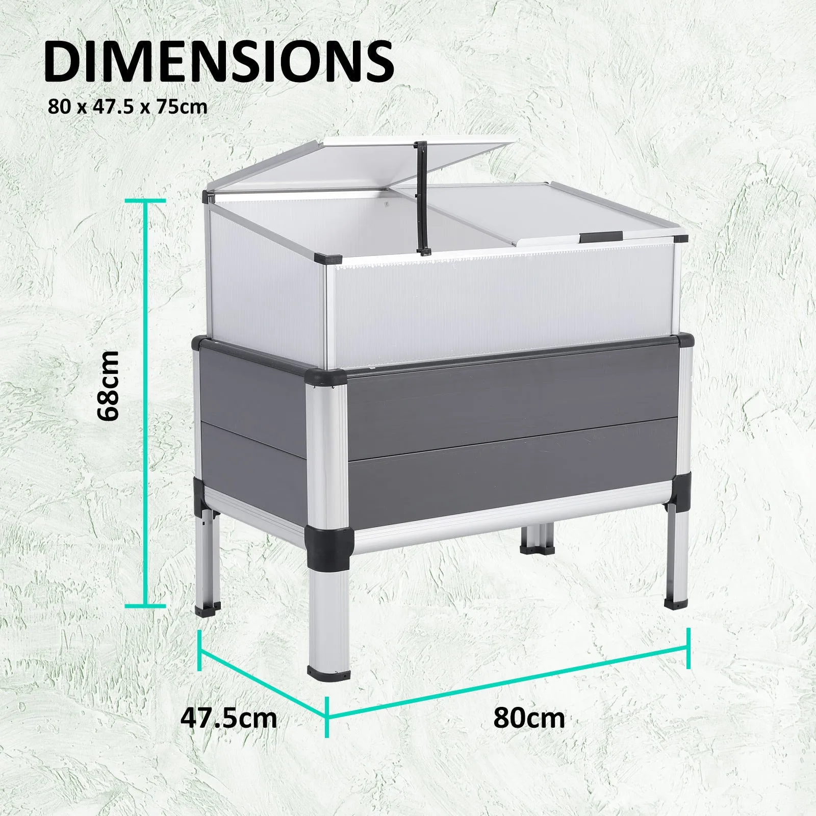 Cold Frame Polycarbonate Greenhouse Cover Raised Garden Bed Stand Planter