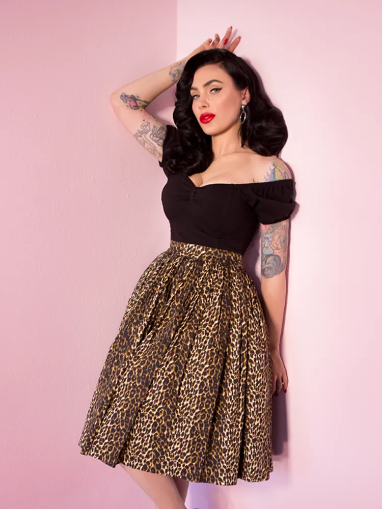 COMING BACK SOON - Vixen Swing Skirt in Wild Leopard Print - Vixen by Micheline Pitt