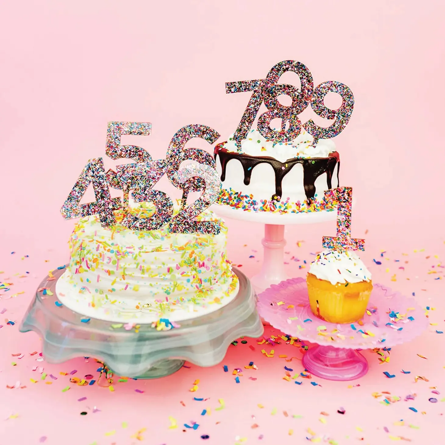 Confetti Number Cake Topper