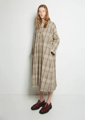 Cotton Check Button Down Dress