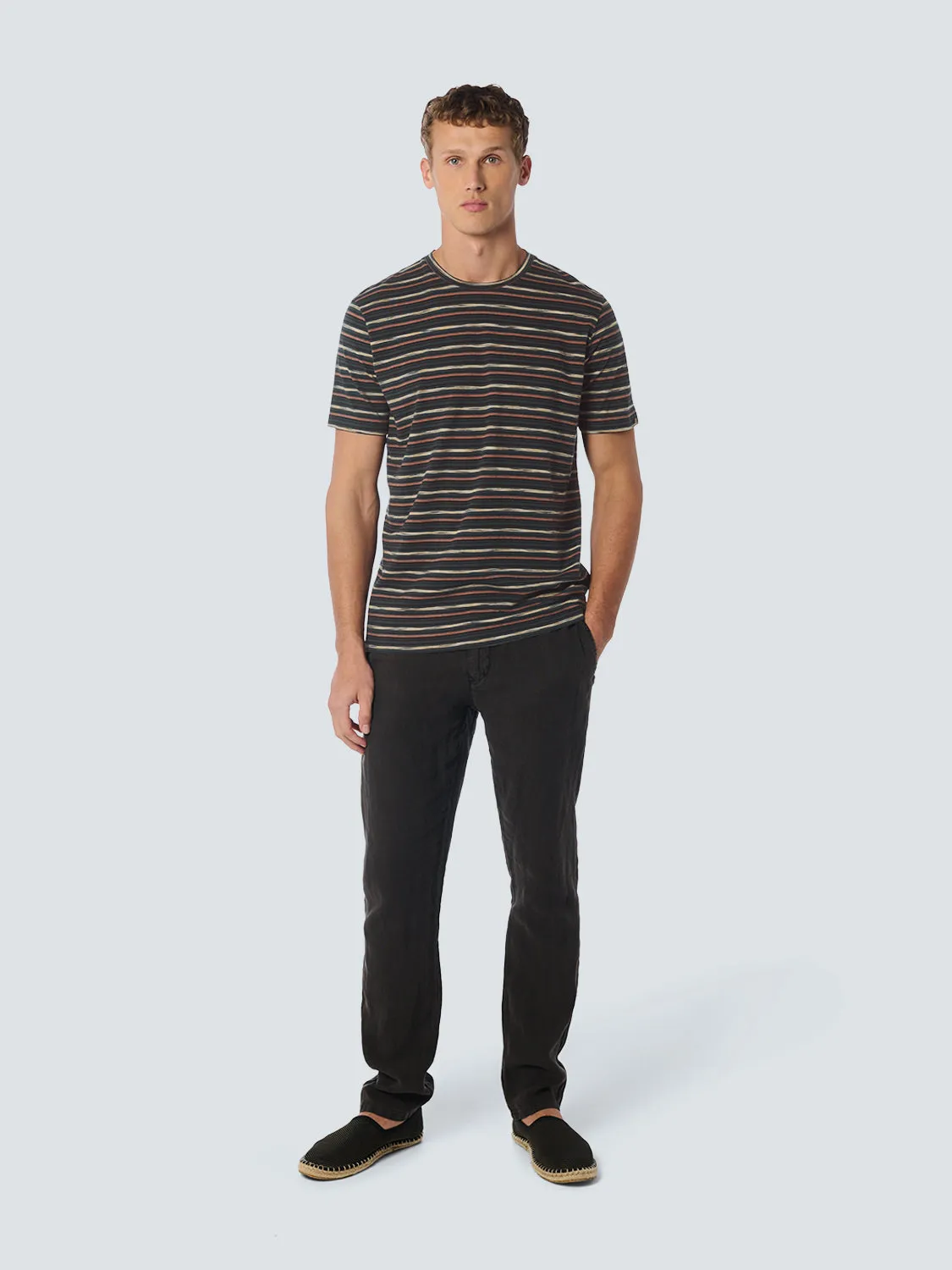 Crew Neck Stripe Tee: Night