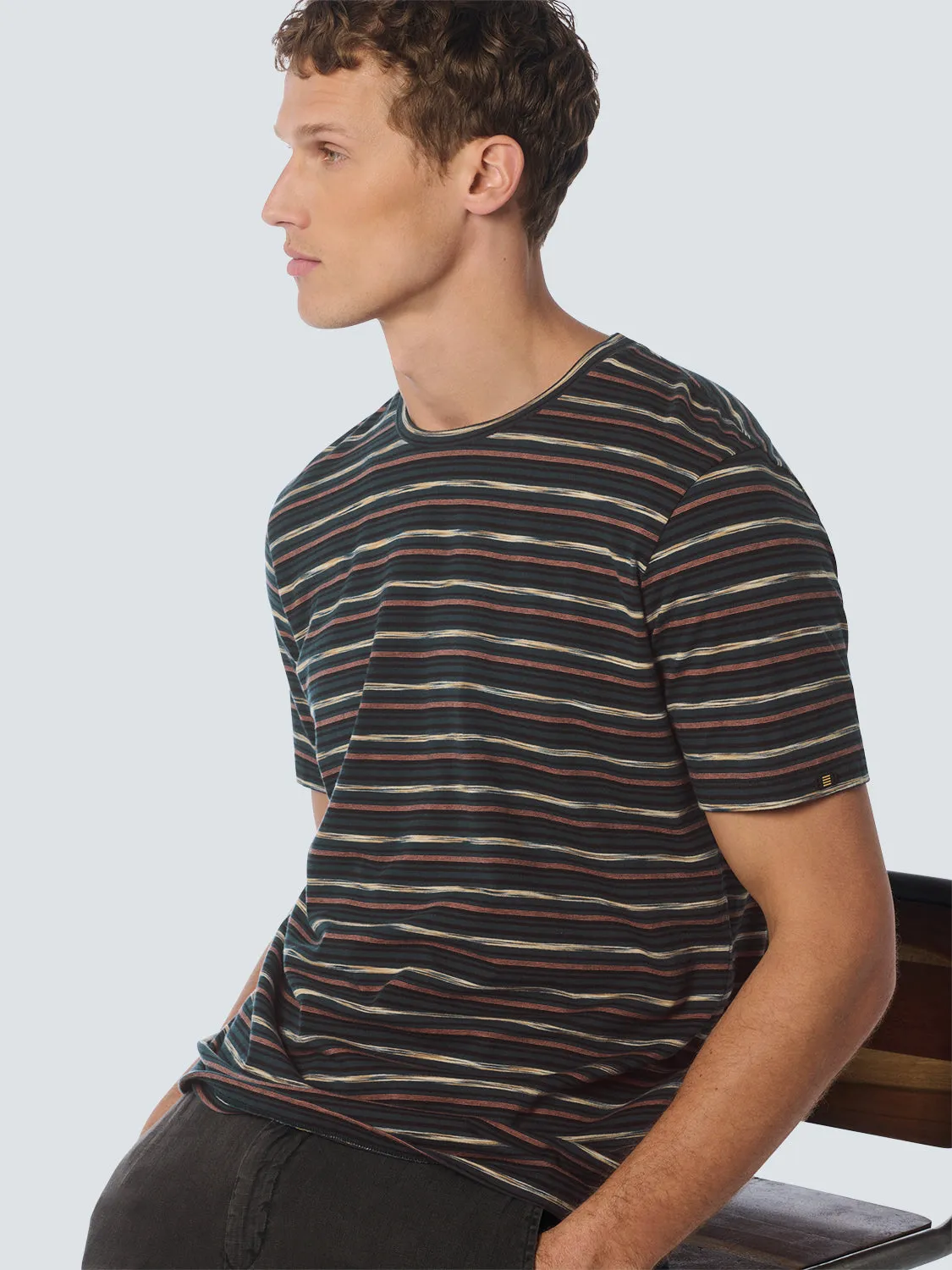 Crew Neck Stripe Tee: Night