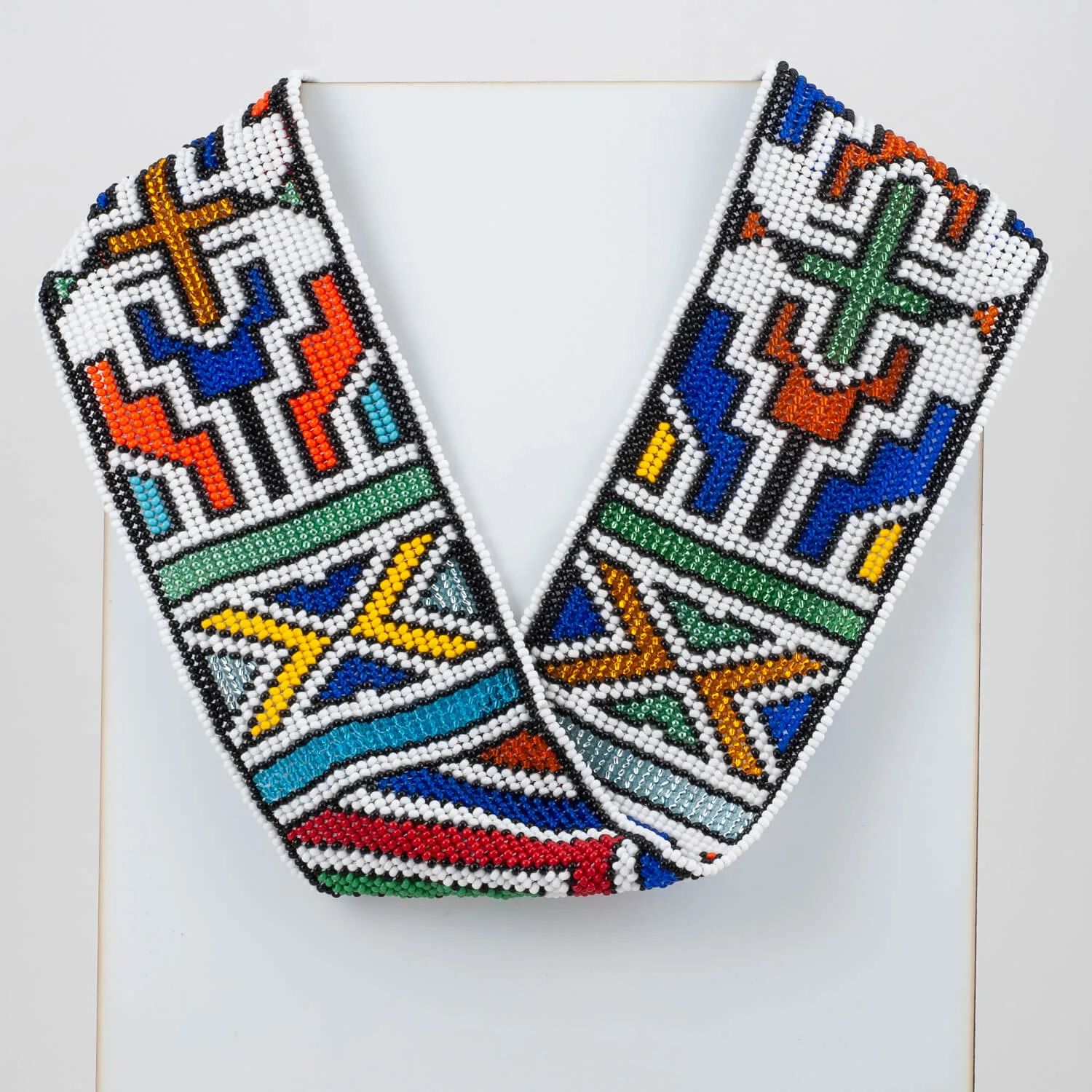 Czech Glass Bead Infinity Scarf-Ndebele Pattern