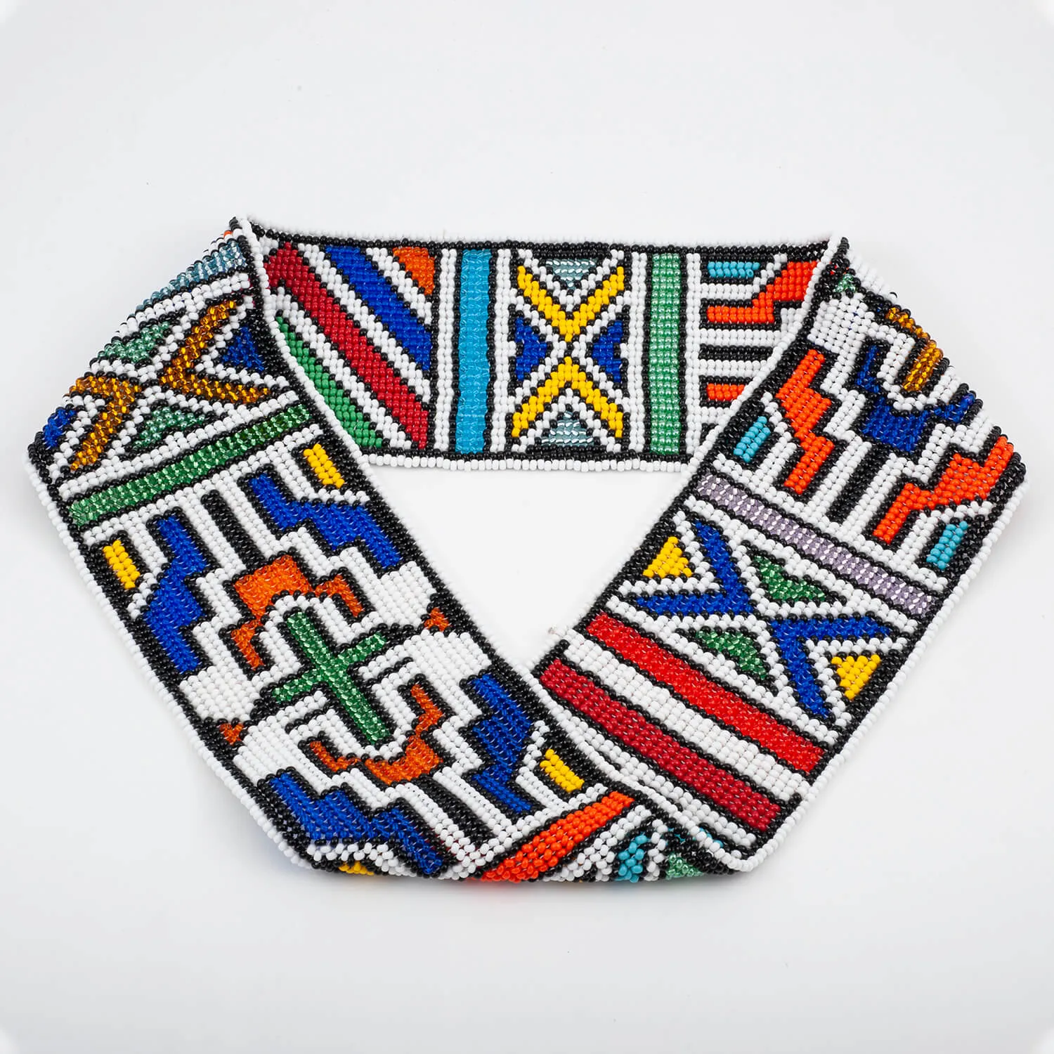 Czech Glass Bead Infinity Scarf-Ndebele Pattern