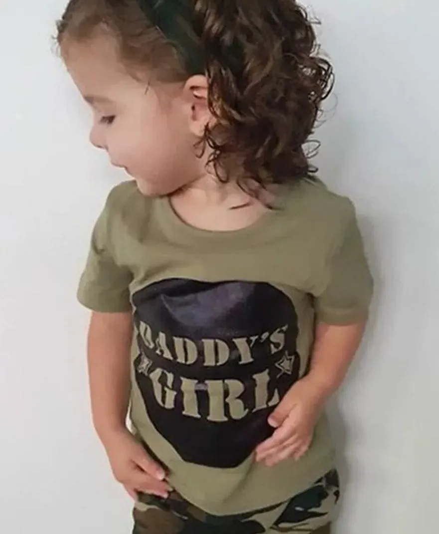 Daddy's Girl T-shirt,  Camo Pants And Headband #1000287