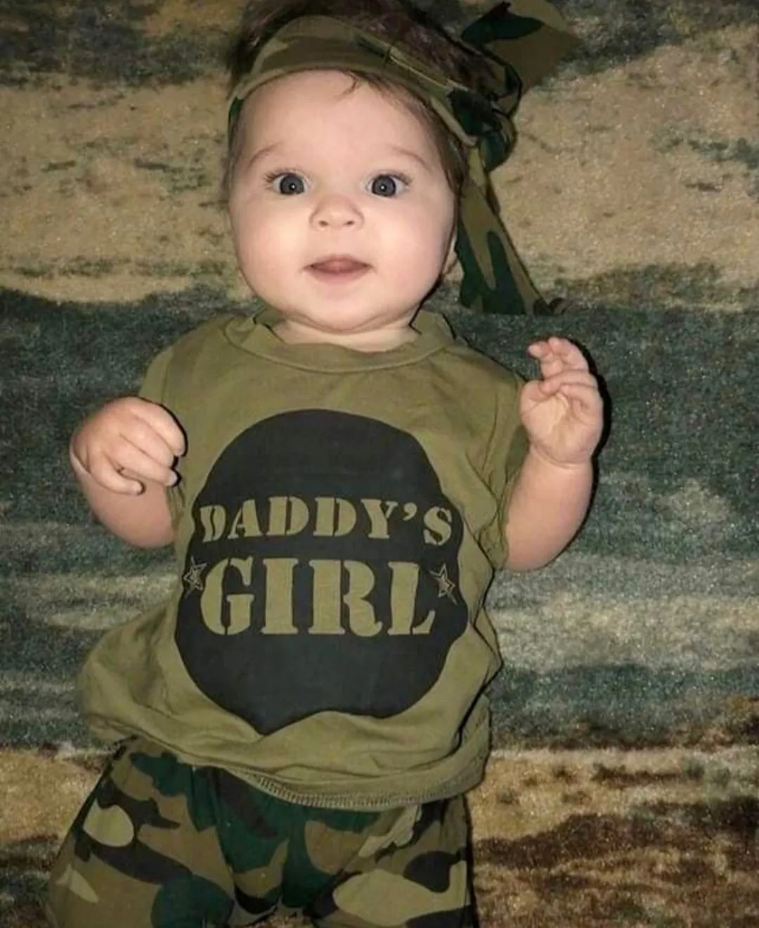 Daddy's Girl T-shirt,  Camo Pants And Headband #1000287