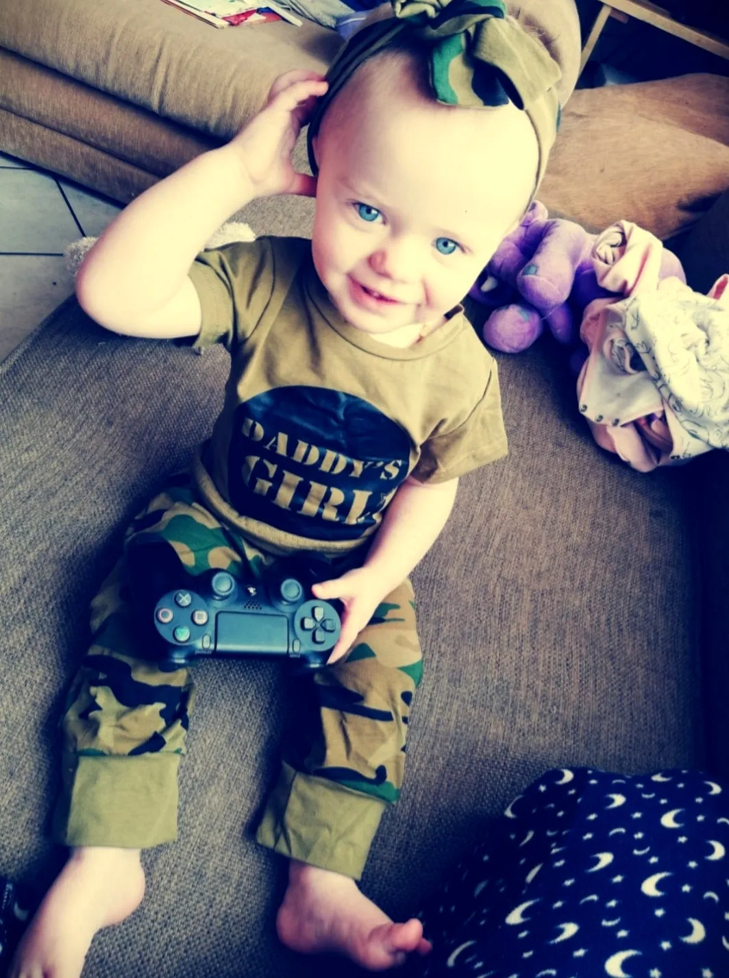 Daddy's Girl T-shirt,  Camo Pants And Headband #1000287