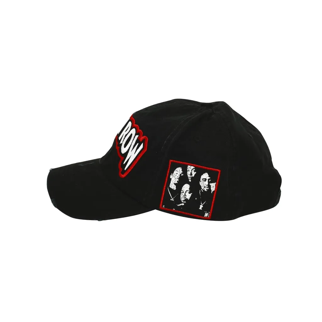 Death Row Distressed Vintage Hip Hop Hat Black