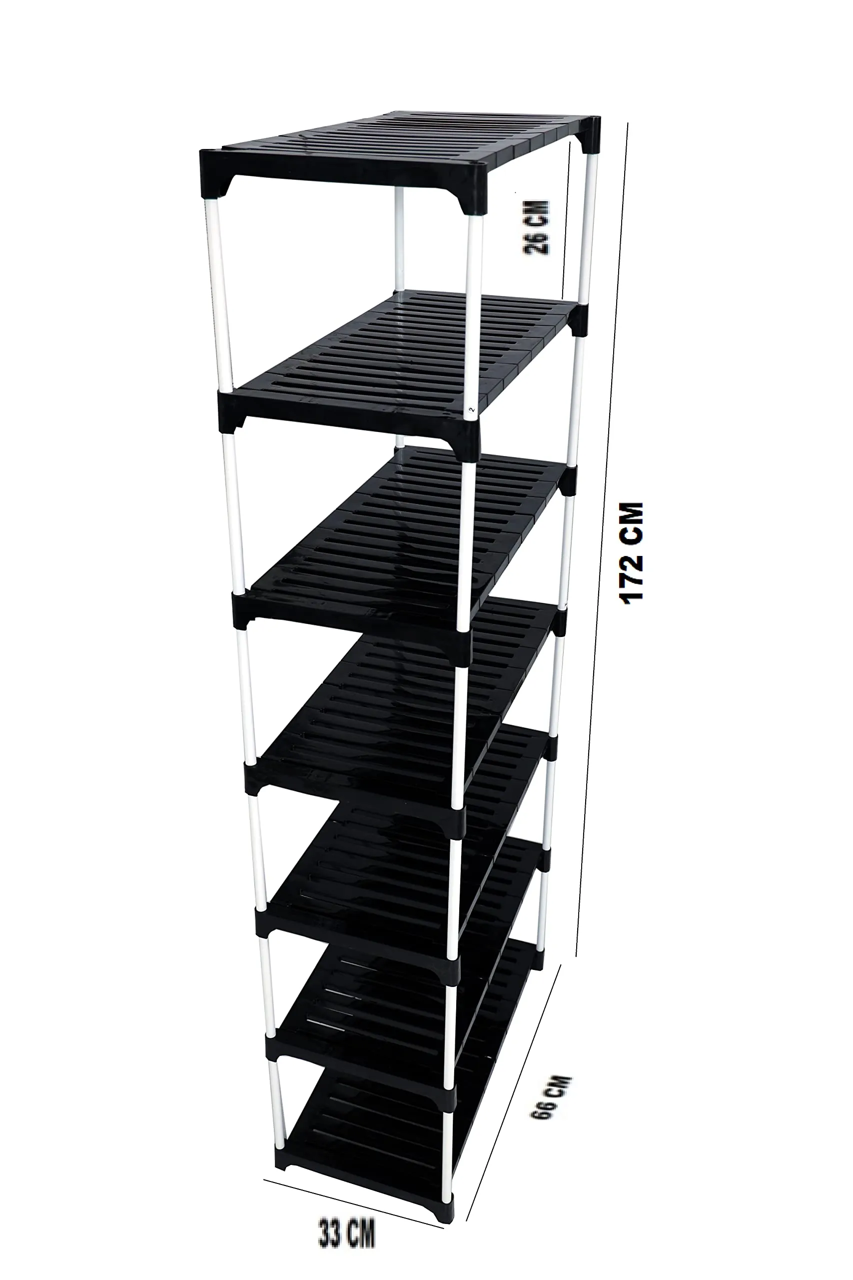 Dhani Creations Strong, Durable, Easy to Assemble Utility Foldable Multipurpose Shoe Rack for Home | Storage Rack for Footwear, Clothes, Book Rack Organizer 7 Shelves Shoe Stand